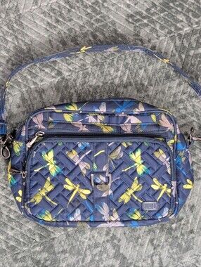 LUG Carousel Crossbody Dragonfly Navy Blue Organizer Belt Bag